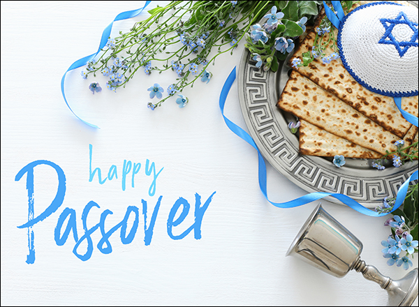 Image of passover celebration elements; "Happy Passover"