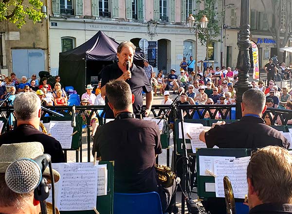 Rick Goward with the HFC Big Band in Juan le Pin, France.