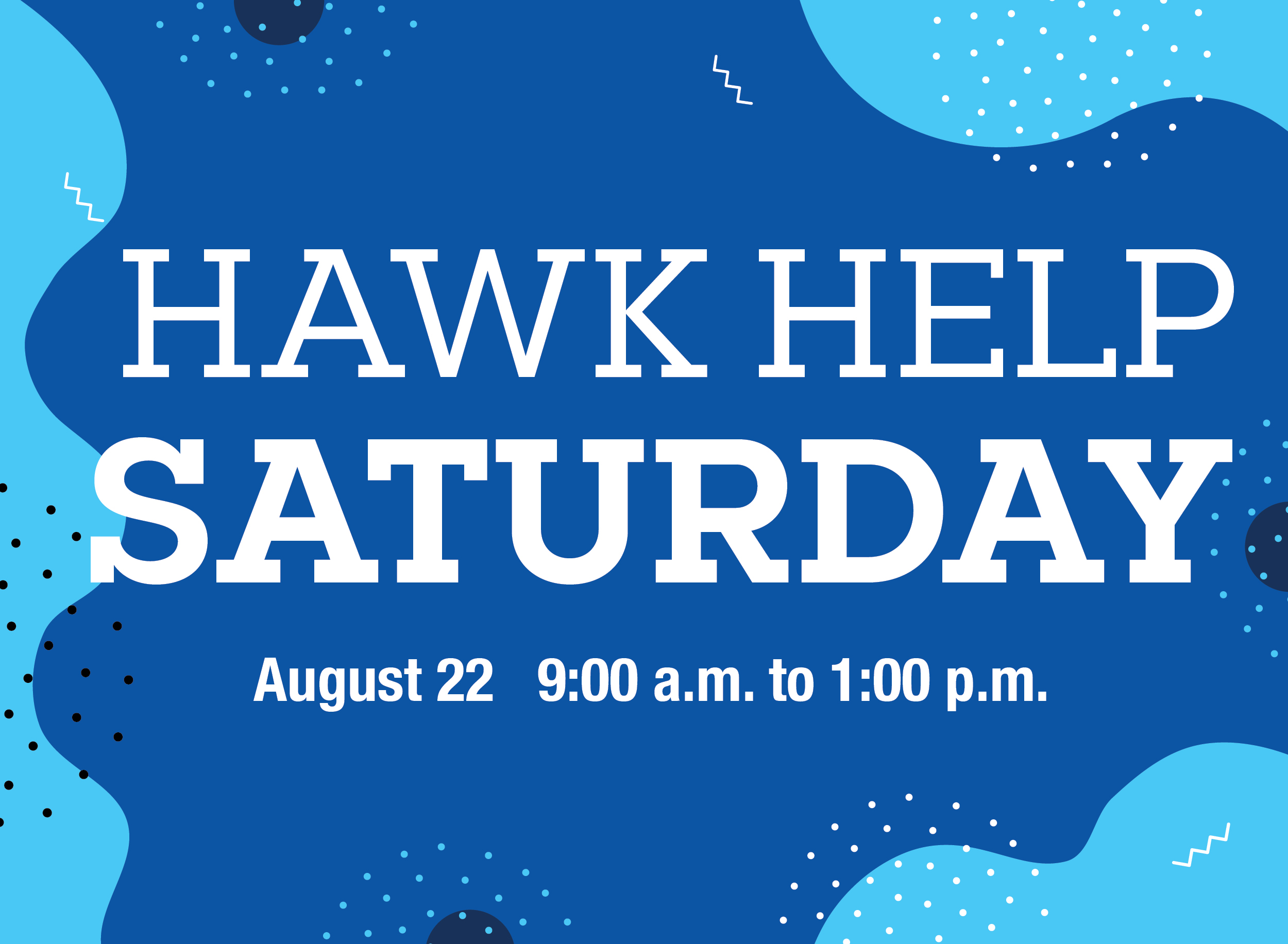 Hawk Help Saturday stylized graphic