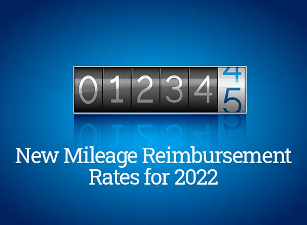 New mileage reimbursement rates for 2022.