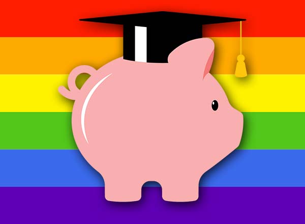 Pride flag with piggy bank