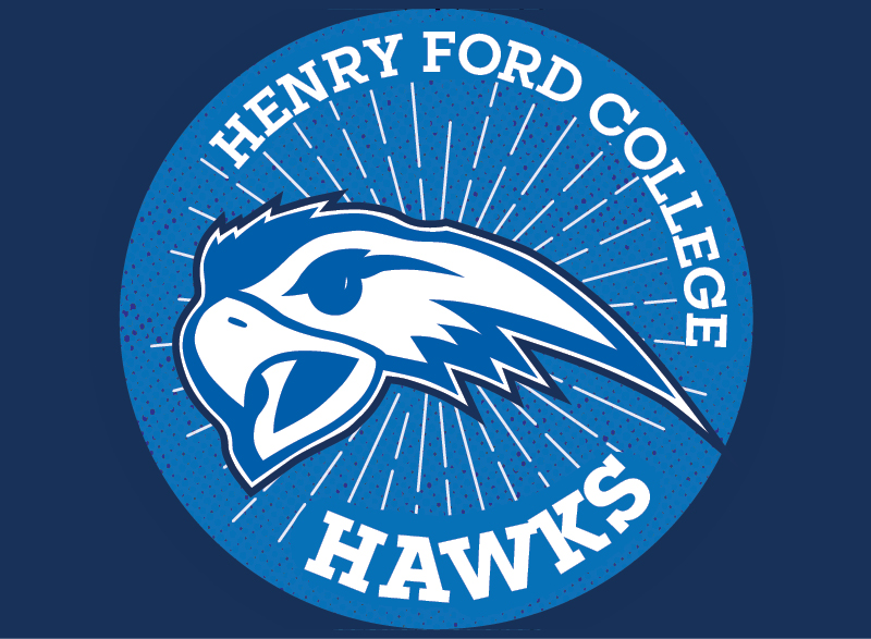 Henry Ford College Hawks and Hawk logo graphic