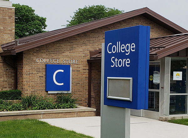 College Store signs.