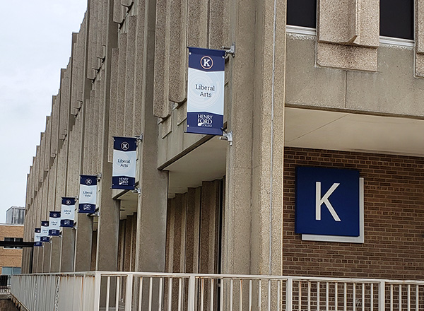 New banners on Building K.