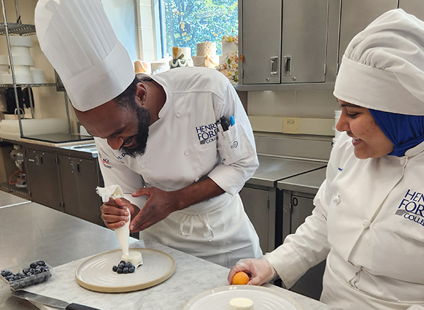Chef Keith Davis and a student.