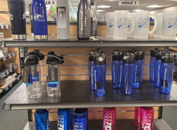 HFC water bottles in the College Store will be on sale for 25% off May 22 to June 4. 