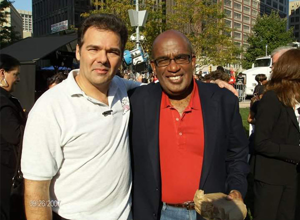 From L-R: Harry Lile and weatherman Al Roker in 2007. Roker gave Lile's national recognition on "The Today Show."