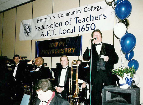 Rick Goward with the Henry Ford Big Band at a Federation of Teachers A.F.T. Local 1650 event in 1996.