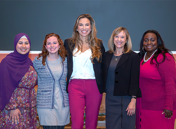 From L-R: Zena Aljilehawi, Representative Erin Byrnes, Irene Watts HFC Board of Trustee, Supreme Court Justice Elizabeth Welch and Shaquila Myers, Chief of Staff to the Speaker of the Michigan House of Representatives Joe Tate
