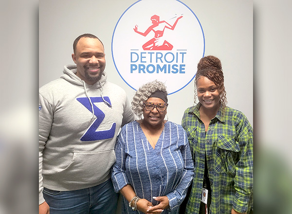 Portrait of the three new Detroit Promise coaches.