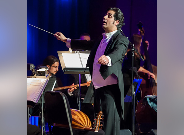 National Arab Orchestra founder/music director Michael Ibrahim, seen here conducting the NAO, will teach a new Arab Music Appreciation course at HFC, starting Feb. 3. Photo courtesy of the NAO. 