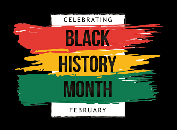 Stylized Black History Month graphic