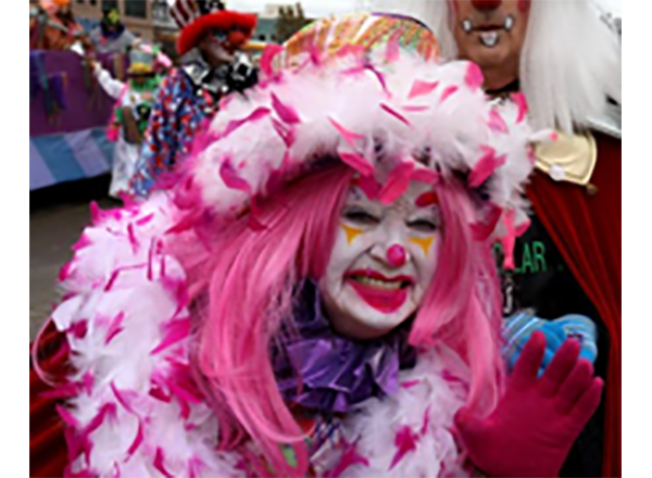 Bonnie Jobe in clown makeup