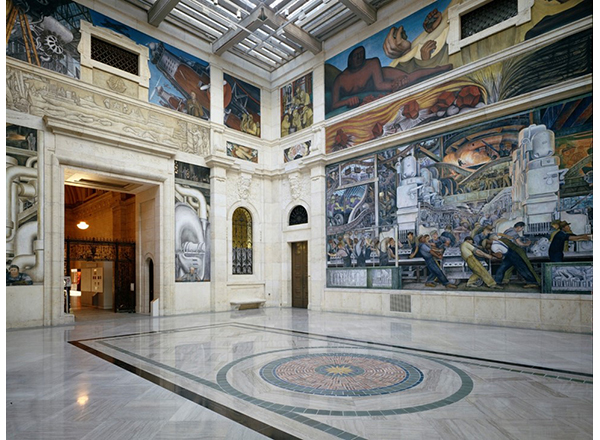 photo of Diego Rivera murals at the DIA 
