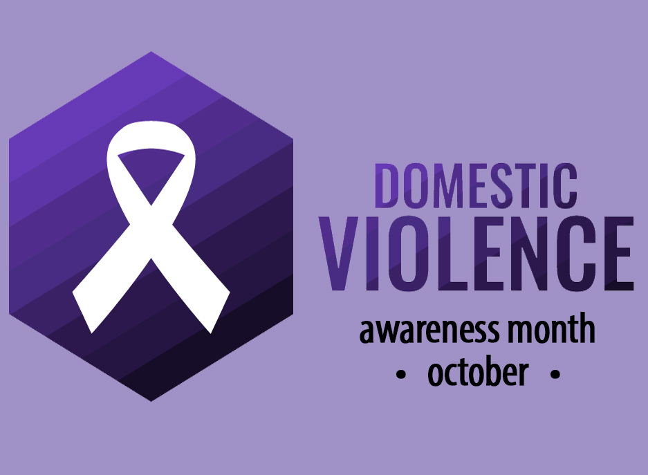 Purple domestic violence awareness month graphic