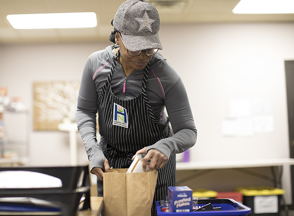 Hawks' Nest volunteers are essential to the services of the on-campus food pantry.