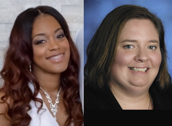 HFC students Daneisha Jones (left) and Heather Rossi (right) won scholarships from the AAUW Wyandotte-Downriver.