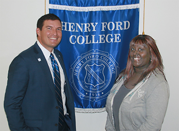 HFC President Russell Kavalhuna and student Tiffanie Osley. 