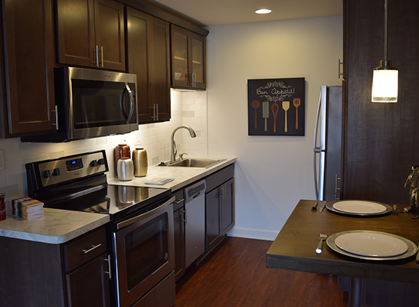 One of the rooms renovated by HFC interior design students at the Henry Ford Village