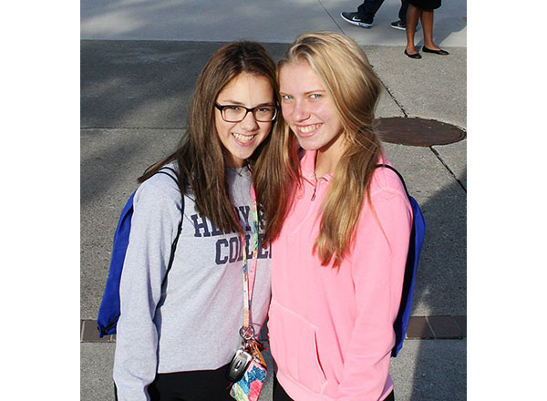 Divine Child High School students Ashley Chmura and Hannah Nowak enjoyed Discover Day. 