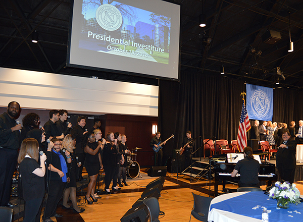 Blue Fusion vocal chorale kicked off the festivities