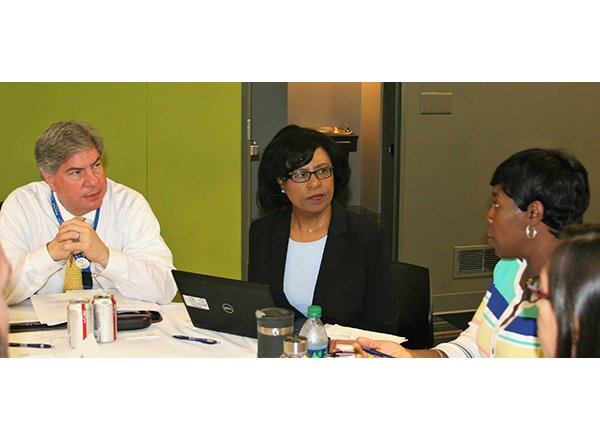 HFC Vice President of Academic Affairs Michael Nealon listens attentively during a breakout session. 