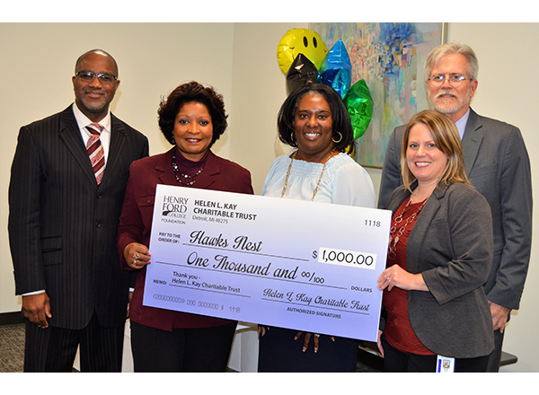 From L to R: A. Reginald Best, Jr., HFC vice president of institutional advancement; Cassandra Fluker, HFC student activities officer; Shai James-Boyd, HFC asst. director of advancement & alumni relations; Mandy Earl, HFC student activities associate; an