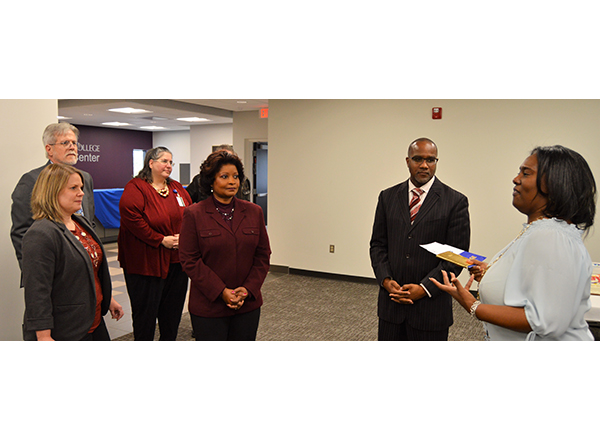 CAPITON: HFC Asst. Director of Advancement & Alumni Relations Shai James-Boyd (right) speaks about the HFC Foundation’s Year End Giving Campaign. Also pictured (from L to R): Mandy Earl, hFC student activities associate; Dr. Daniel Herbst, HFC vice presi