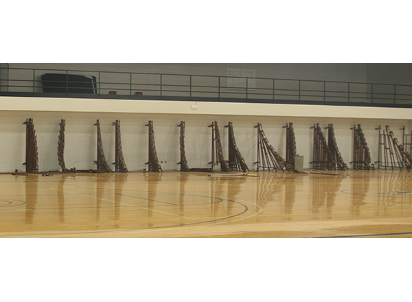 As of May 6, the old bleachers had been reduced to a few supports.