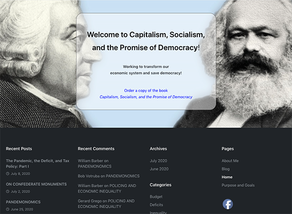 Screenshot of Barber's blog