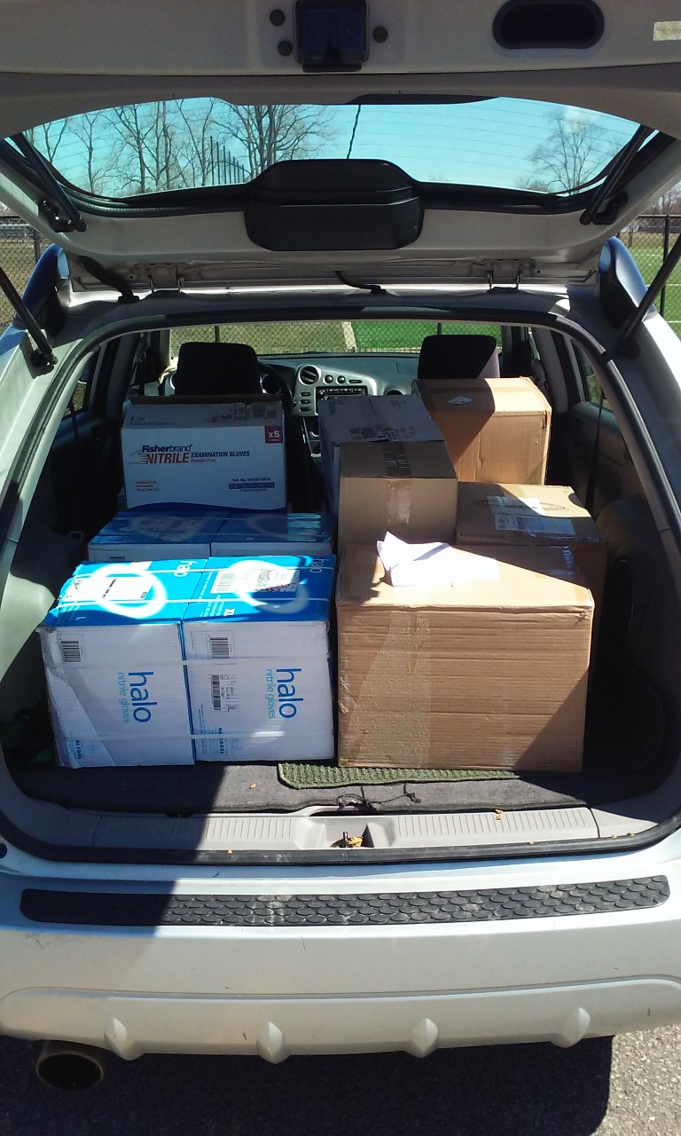 Packed up and ready to go.