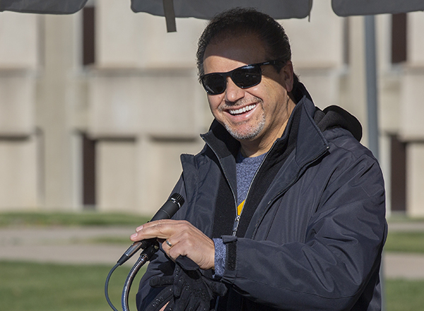 Wayne County Commissioner Sam Baydoun addresses the crowd.