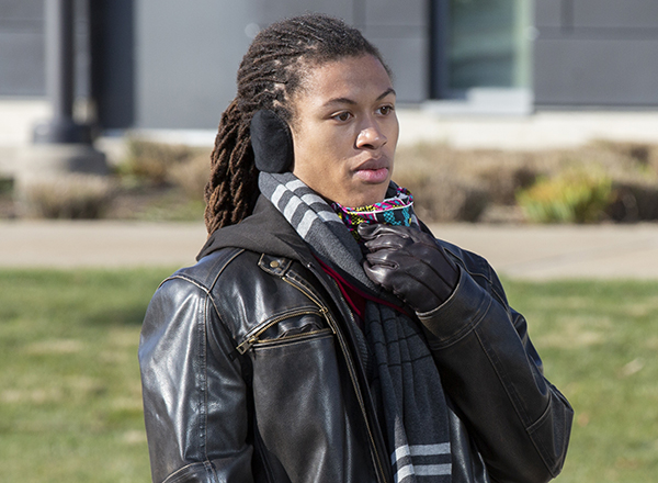 A student asks a question