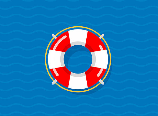 image of a life preserver in a body of water