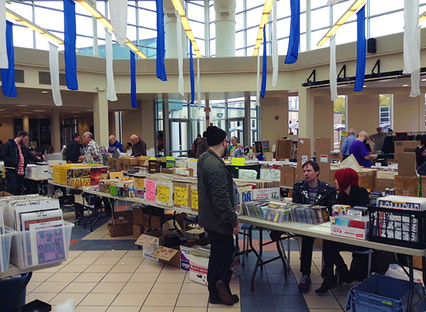 Customers on the hunt for that vintage record at the WHFR Record Show. 