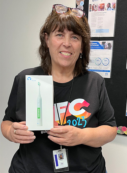 Nancy Knick won a Delta Dental electric toothbrush. 