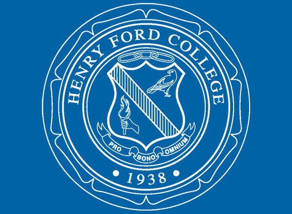 Henry Ford College seal on blue field