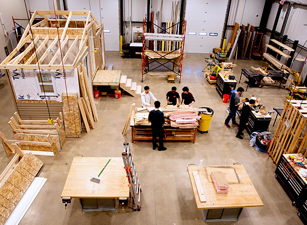 Tiny home construction area.