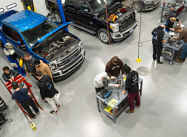 Automotive area shot from above.