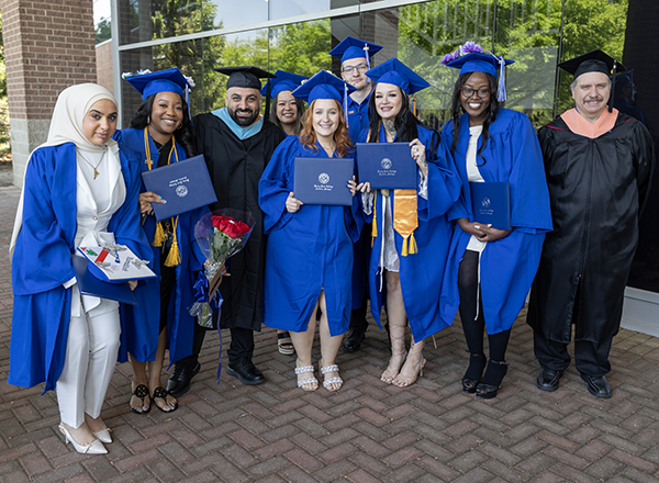 Group of students in caps and gowns