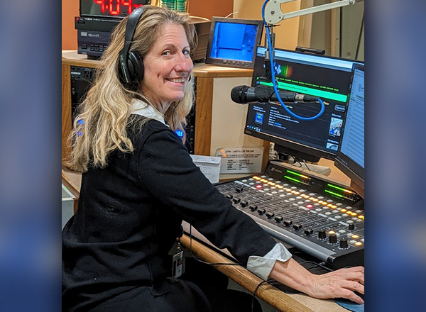 WHFR General Manager Susan McGraw in her element.