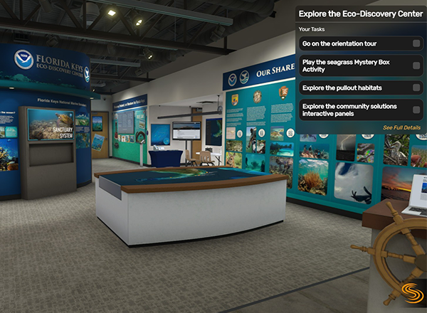 Screenshot of Eco-Discovery Center of Florida Keys National Marine Sanctuary virtual screen.