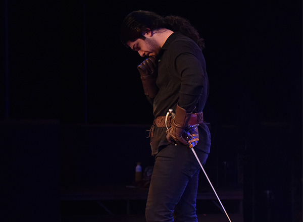 Adam El-Zein, alias the Pirate King, during a rehearsal of "Freddy, Mabel, & the Pirate King!"