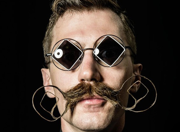 Danny Lawlor with styled mustache and beard. 