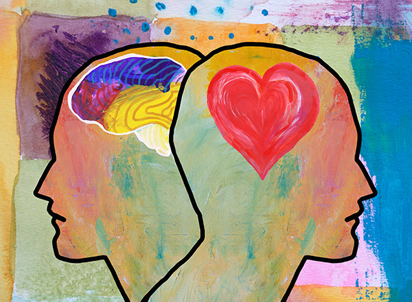 Mental health Concept. Heart and Brain (Mind) Connection 