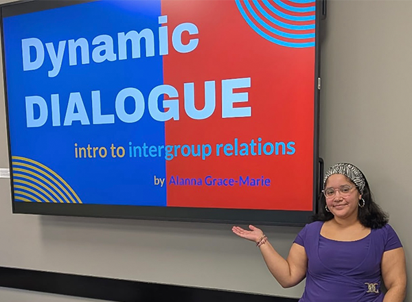 Alanna Schwartz with her presentation.