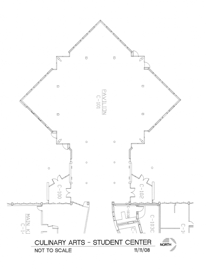 Blueprint of Student & Culinary Arts Center Pavilion
