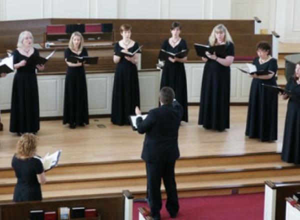 HFC's women's choral ensemble Renaissance Voices performing in the Dearborn community. 