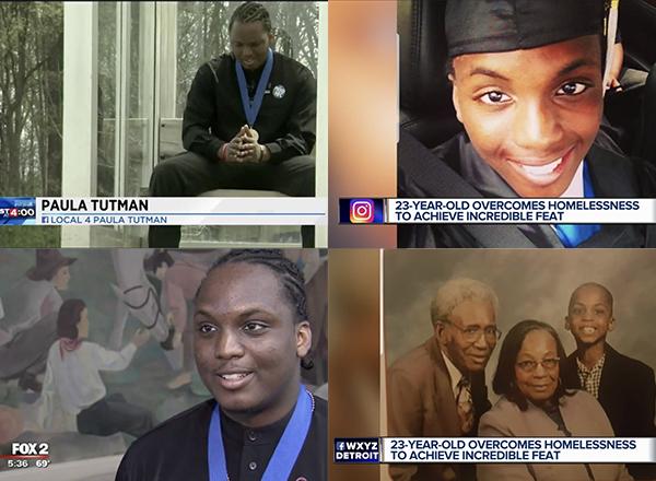 Four images of Byron Brooks on TV