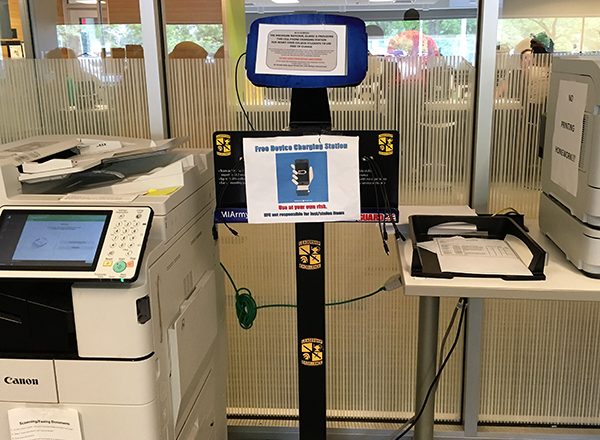 Photo of cell phone charging station